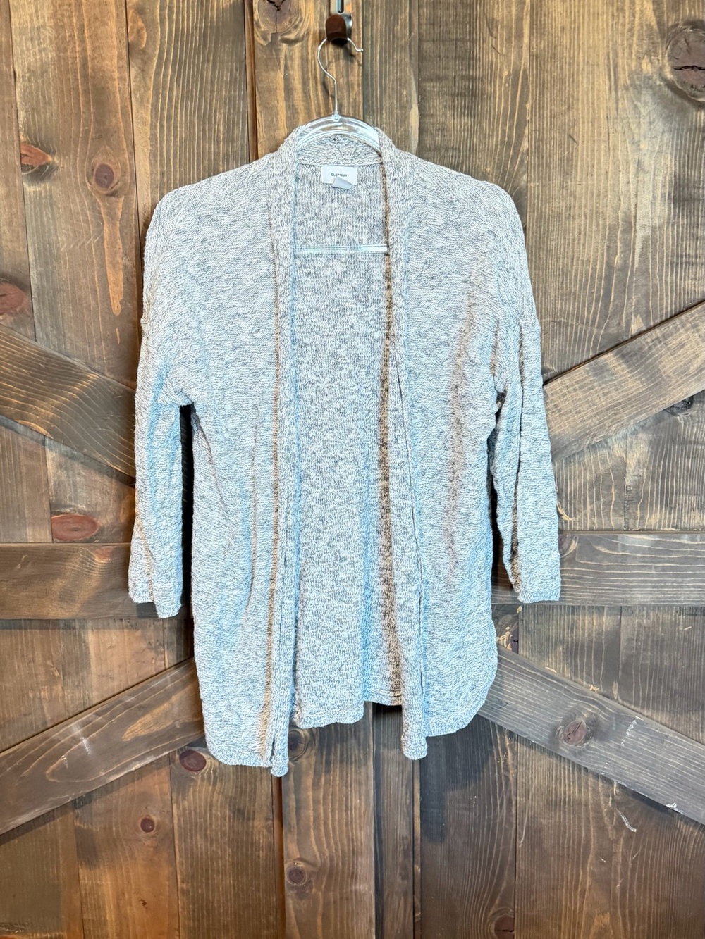 Old Navy Light Gray Open-Front Knit Cardigan